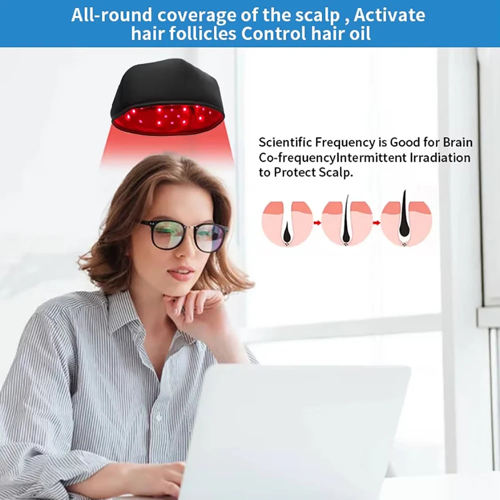 SKINDELÚX LED Hair Growth Helmet - 3D Infrared & Red Light Therapy Cap