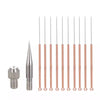 Fibroblast Plasma Pen package includes fine needles, one coarse needle and a needle guard