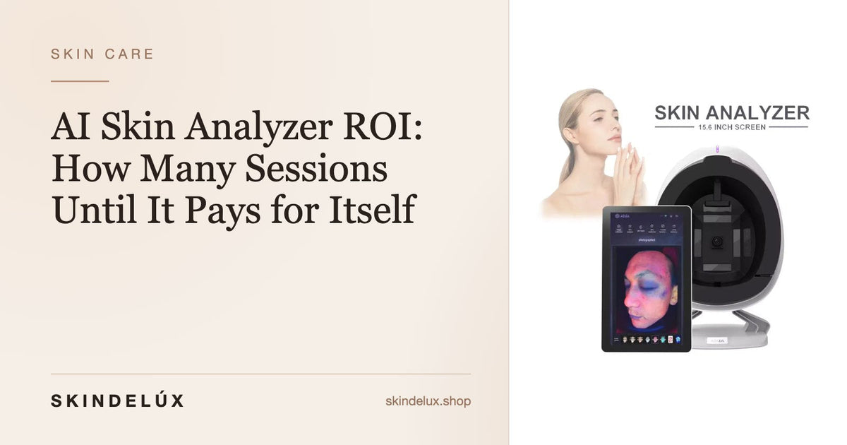 “AI Skin Analyzer ROI: How Many Sessions Until It Pays for Itself” — cover with the AISIA Q1 3D AI facial skin analyzer
