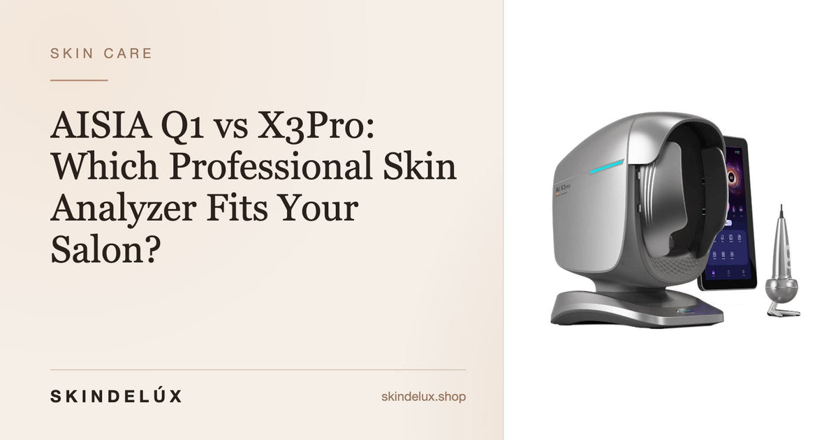 “AISIA Q1 vs X3Pro: Which Professional Skin Analyzer Fits Your Salon?” — cover with the X3Pro professional AI skin analyzer