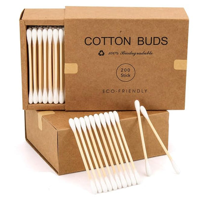 Eco-Friendly Bamboo Cotton Swabs - Gentle &amp; Effective Ear Cleaning (400 Count)