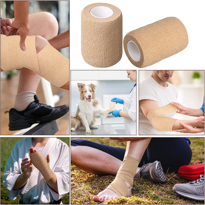 Elastic Adhesive Tape Bandage Wraps, 3 Inch x 5 Yard (48 Pcs)