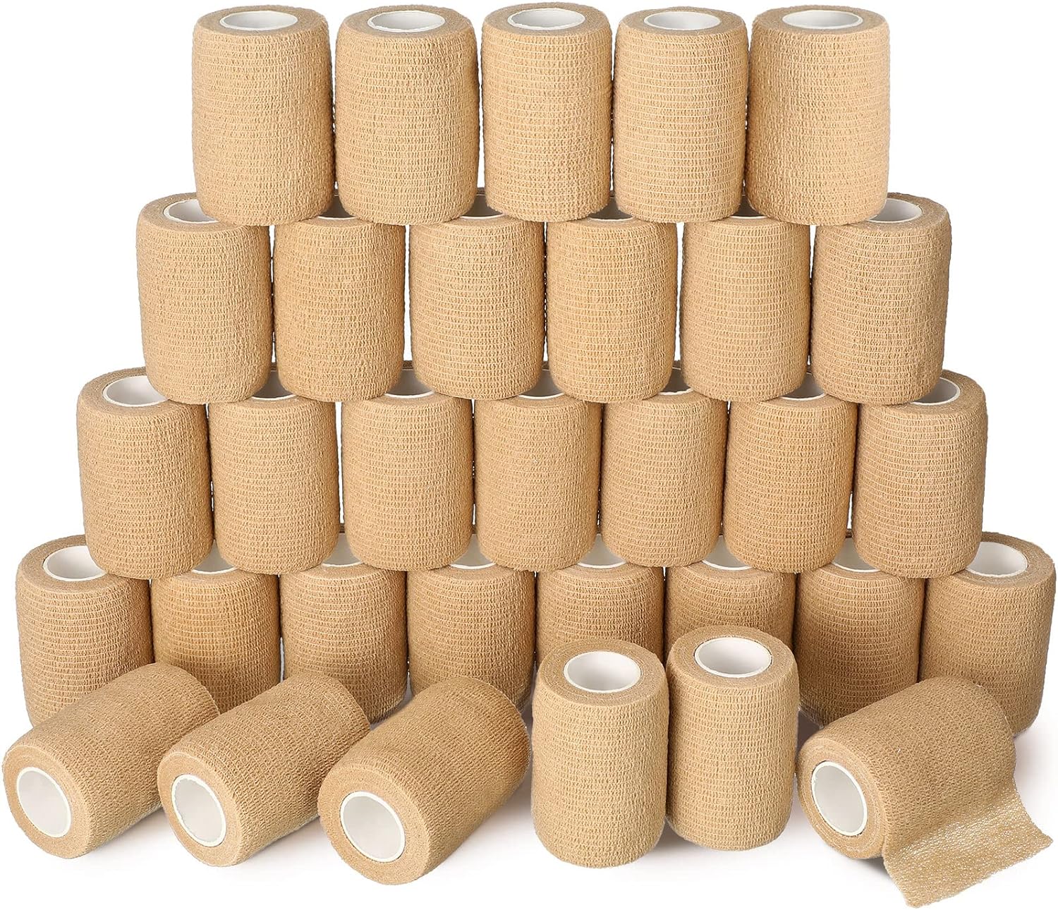 Elastic Adhesive Tape Bandage Wraps, 3 Inch x 5 Yard (48 Pcs)