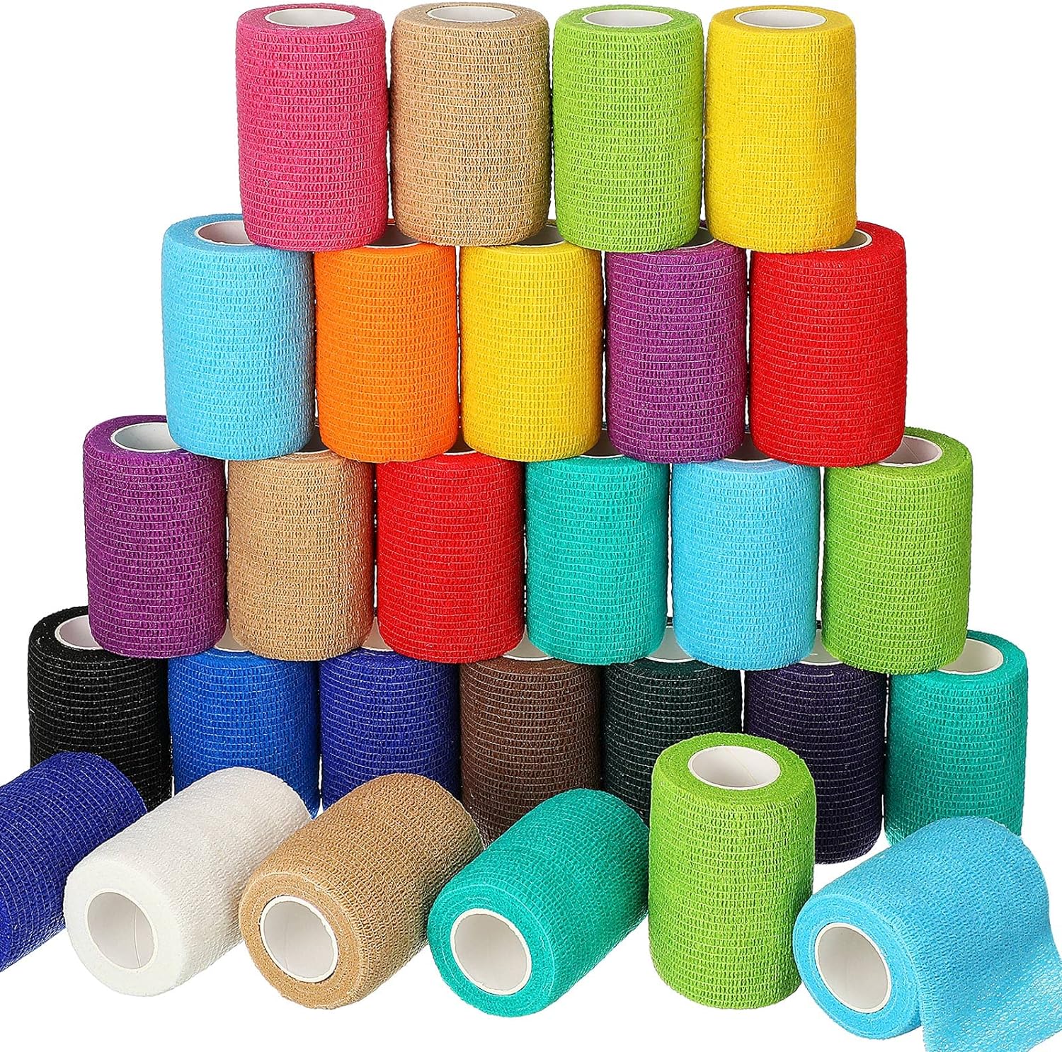 Elastic Adhesive Tape Bandage Wraps, 3 Inch x 5 Yard (48 Pcs)