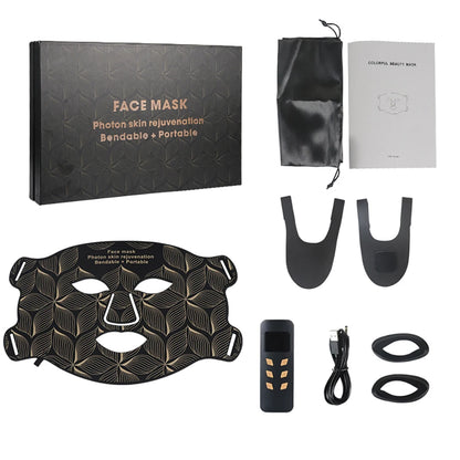SKINDELÚX LED Light Therapy Face &amp; Neck Mask - 8-Color Photon Rejuvenation System