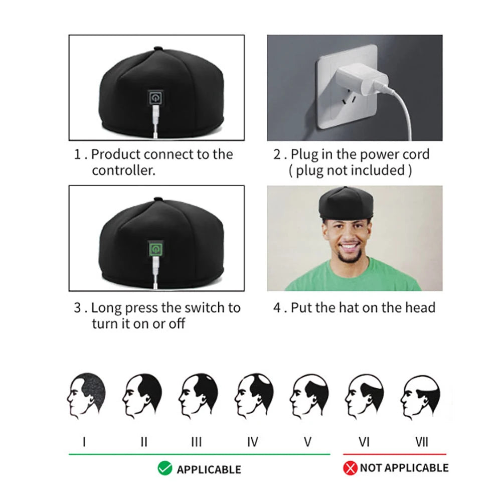 SKINDELÚX LED Hair Growth Helmet - 3D Infrared &amp; Red Light Therapy Cap
