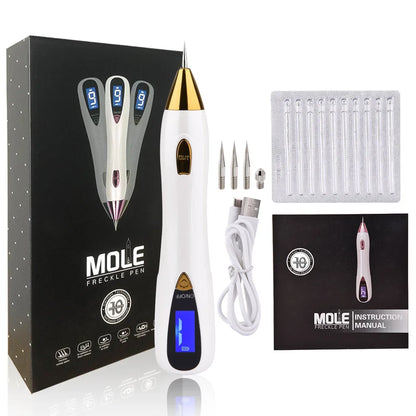 Mole Removal Pen Portable Electric Skin Tag Freckle Wart Tattoo Spot Remover Machine 9‑Speed Adjustable Home Use Beauty Device