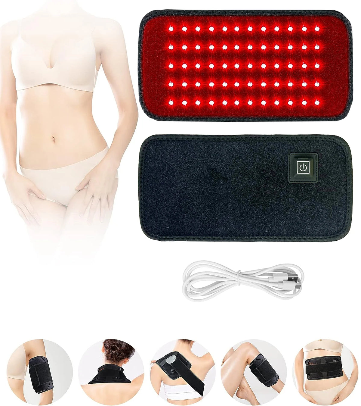 SKINDELÚX Red Light Therapy Belt - Infrared Heat Wrap for Waist &amp; Back
