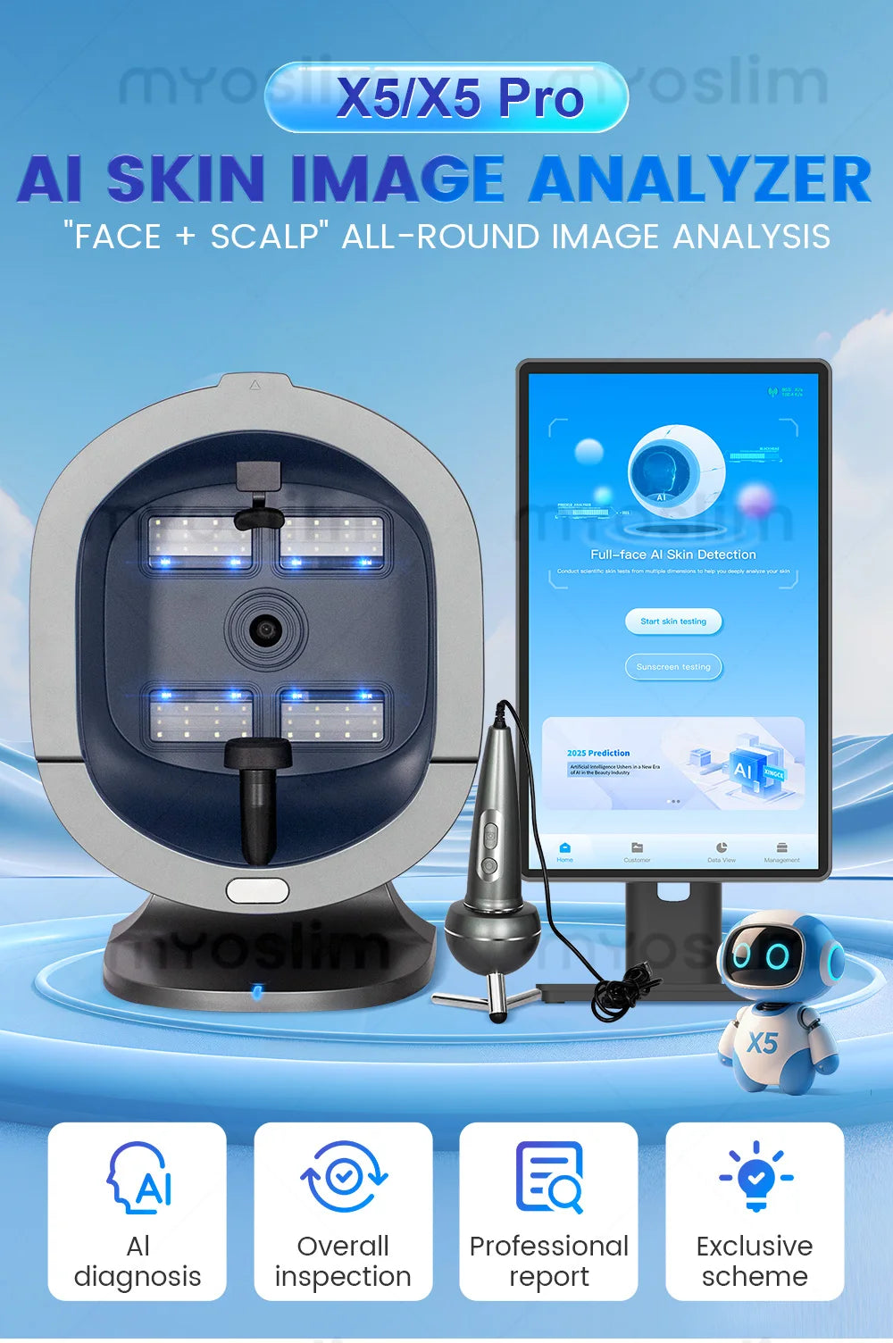 SKINDELÚX 3D AI Hair &amp; Scalp Analyzer - Multi-Spectrum Professional Diagnostic Scanner