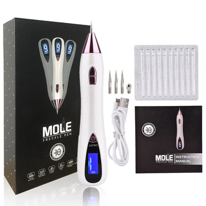 Mole Removal Pen Portable Electric Skin Tag Freckle Wart Tattoo Spot Remover Machine 9‑Speed Adjustable Home Use Beauty Device