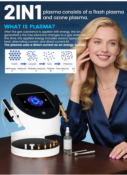 Portable 2 in 1 Cold Plasma Ozone Pen For Face Spot Removal Skin Eyelid Lifting Mole Remove Plasma Wrinkle Removal