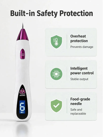 Mole Removal Pen Portable Electric Skin Tag Freckle Wart Tattoo Spot Remover Machine 9‑Speed Adjustable Home Use Beauty Device