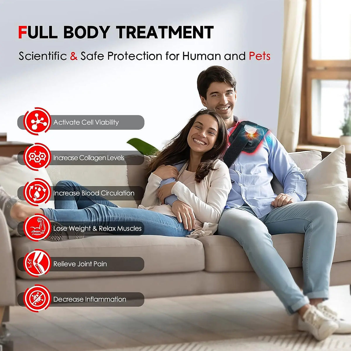 SKINDELÚX Red Light Therapy Belt - Infrared Heat Wrap for Waist &amp; Back