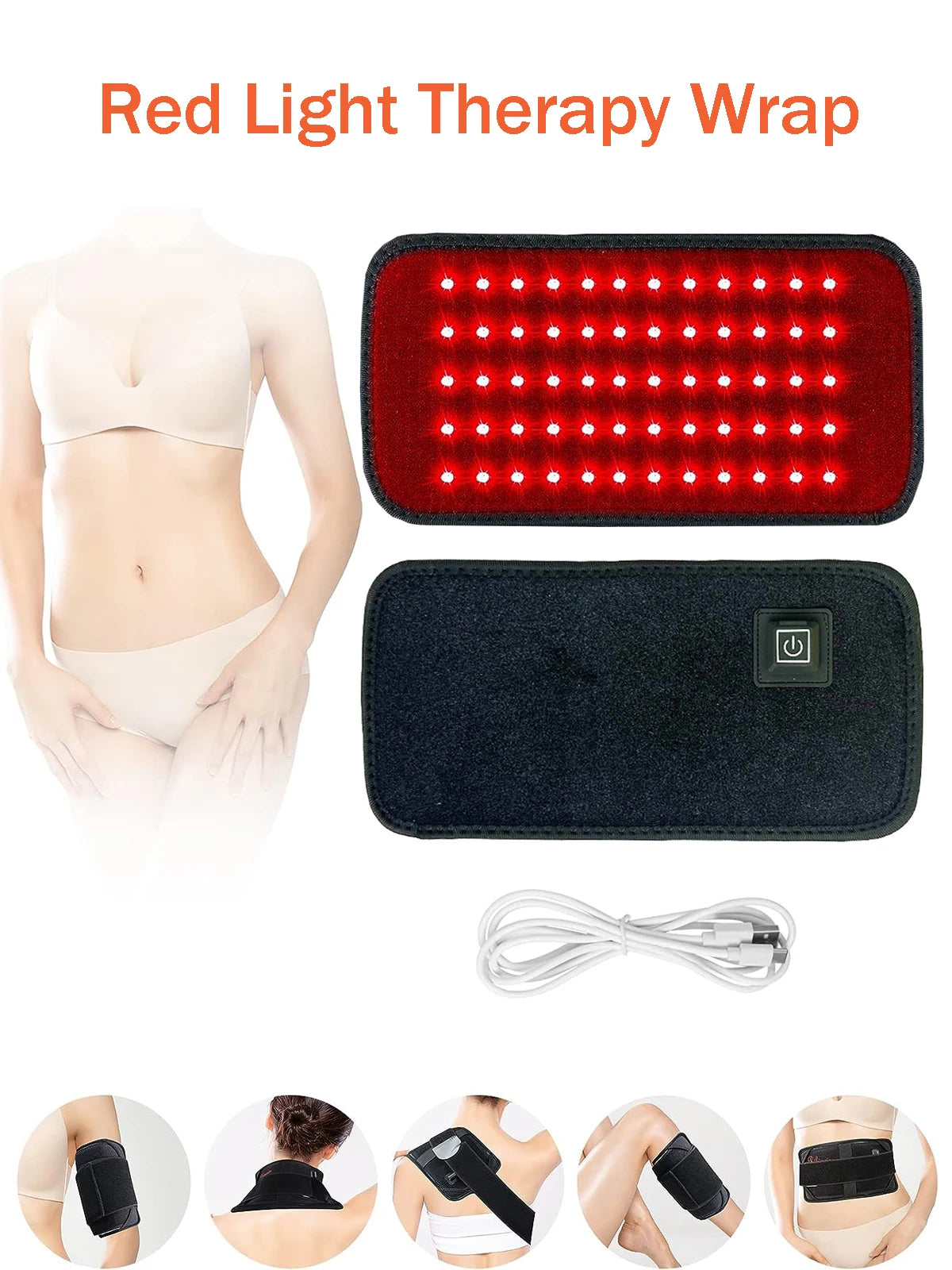 SKINDELÚX Red Light Therapy Belt - Infrared Heat Wrap for Waist &amp; Back