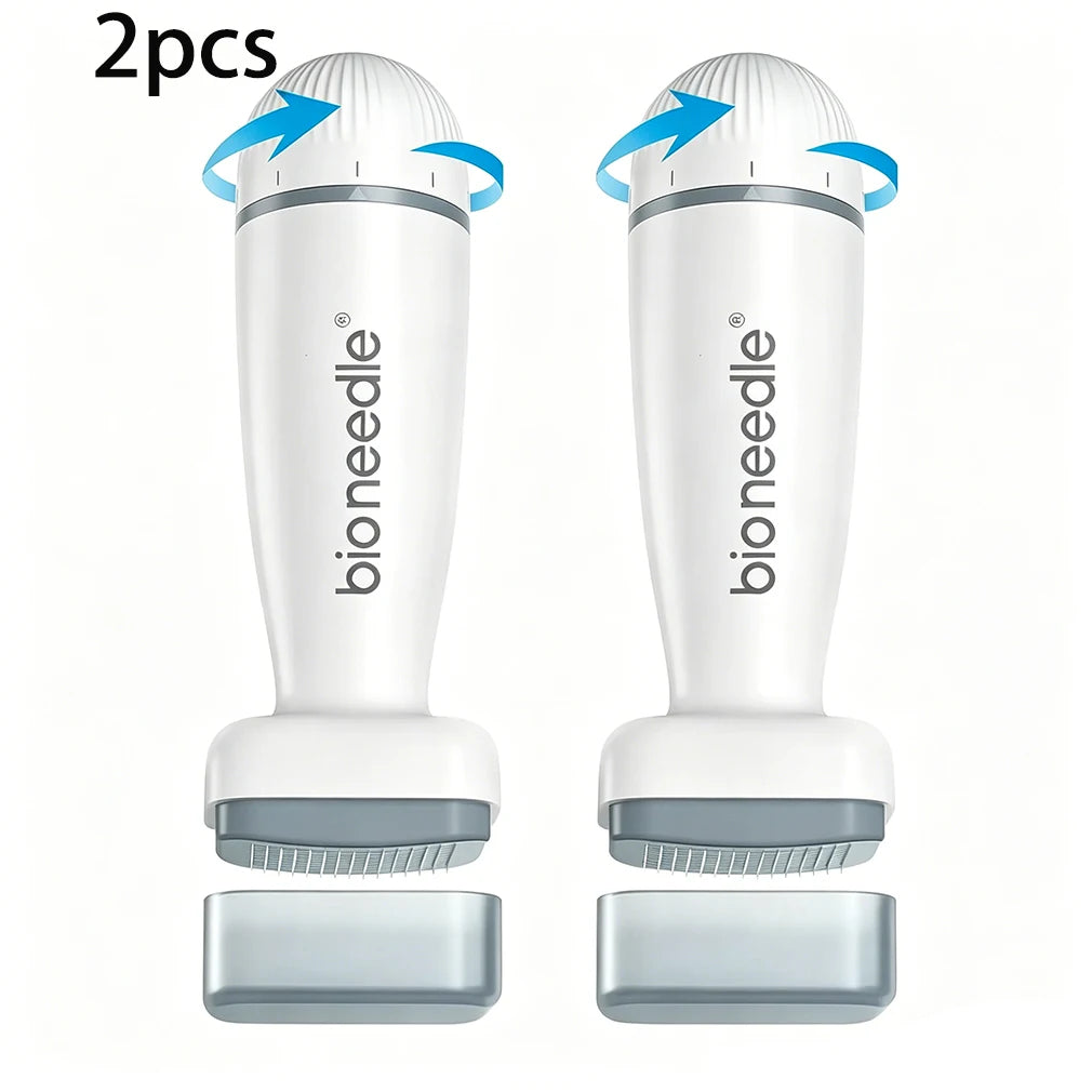 SKINDELÚX Adjustable Derma Stamp - 120-Pin Microneedle Tool for Beard &amp; Hair