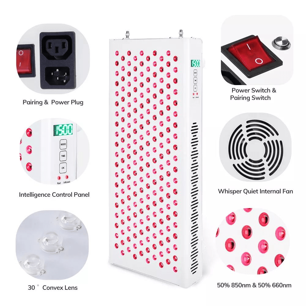 SKINDELÚX Red Light Therapy Panel 1000 (Targeted &amp; Half-Body) - Skin Delux